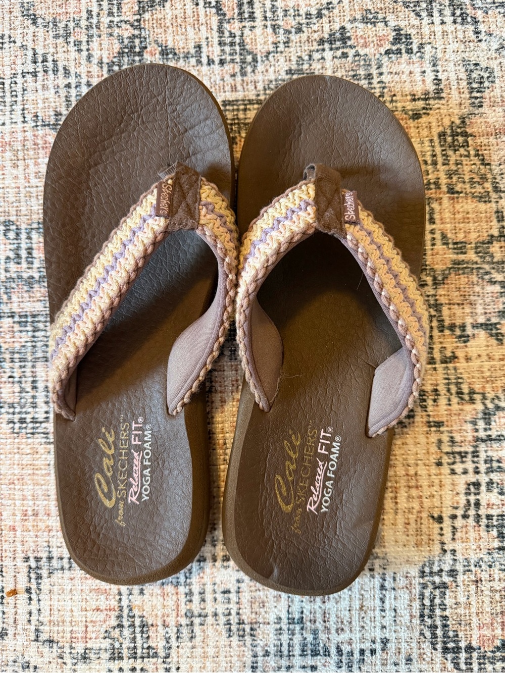 Skechers Kids Brown & Lavender Braided Thong Sandals